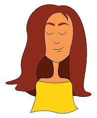 Image showing A modern girl in yellow blouse vector or color illustration