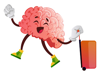 Image showing Brain is going on a trip, illustration, vector on white backgrou