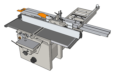 Image showing 3D vector illustration of an industrial power press machine whit