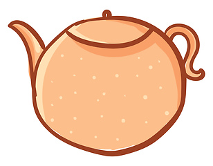 Image showing Clipart of a round-shaped teapot/Kettle/Evening snacks time vect