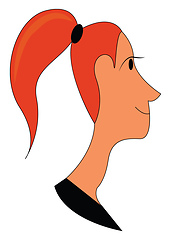 Image showing Profile of a red headed girl vector illustration 
