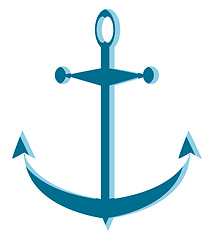 Image showing A teal anchor, vector color illustration.