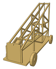 Image showing Simple grey construction transport vehicle with platform vector 