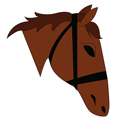 Image showing Vector illustration on a brown horse head on white background 