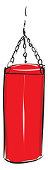 Image showing A red punching bag vector or color illustration