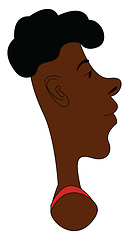 Image showing Profile of young black boy print vector on white background