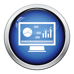 Image showing Monitor with analytics diagram icon