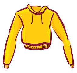 Image showing A trendy yellow hoody vector or color illustration