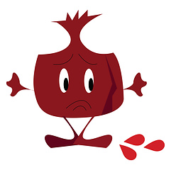 Image showing Emoji of a nutritious sweet and sour red juicy garnet fruit expr