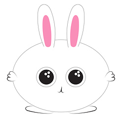 Image showing Image of chubby bunny - rabbit, vector or color illustration.