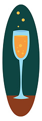 Image showing Champagne glass in dark blue-green eclipse vector illustration o