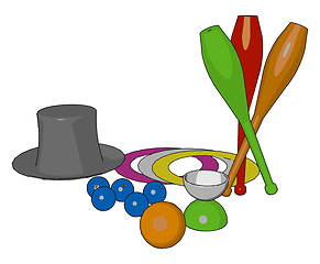 Image showing Different type of toys vector or color illustration