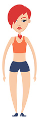 Image showing Girl in shorts illustration vector on white background