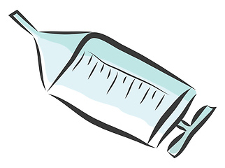 Image showing Clipart of a blue and purple colored syringe needle vector or co