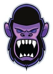 Image showing Crazy gorilla gaming logo illustration vector on white backgroun