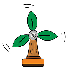 Image showing Renewable energy from windmill tree vector or color illustration