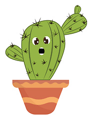 Image showing A screaming cactus vector or color illustration