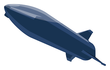 Image showing Dark blue minimalistic missile vector illustration on white back