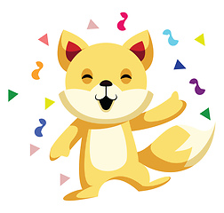 Image showing Cat celebrating Chinese New Year vector illustration on white ba