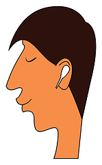 Image showing Boy with wireless headphones illustration vector on white backgr