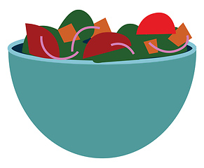 Image showing Salad bowl, vector or color illustration.