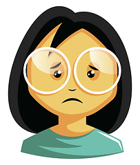 Image showing Girl wearing white glasses is feeling emotional illustration vec