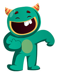 Image showing Green monster in a good mood vector illustration