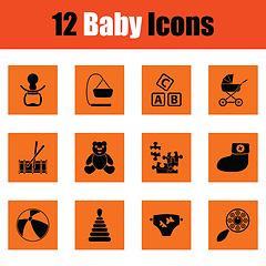 Image showing Set of baby icons