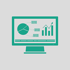 Image showing Monitor with analytics diagram icon