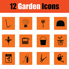 Image showing Set of gardening icons