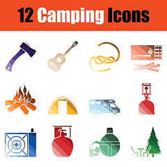 Image showing Camping icon set