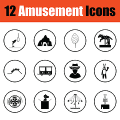 Image showing Amusement park icon set