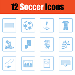 Image showing Set of soccer icons