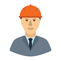 Image showing Icon of construction worker head in helmet