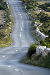 Image showing Asphalt winding road, Island of Pag, Croatia