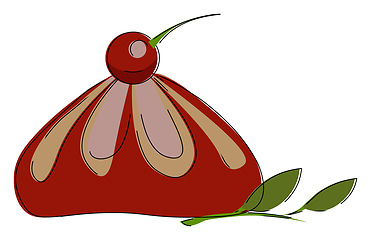 Image showing cherry cookie vector or color illustration