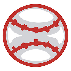 Image showing A red and white colored baseball looks cute vector or color illu