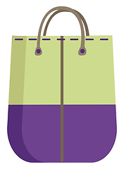 Image showing A purple and green colored bag, vector color illustration.