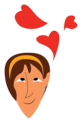 Image showing Lovestruck girl vector or color illustration