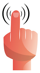 Image showing Vector illustration of a hand with pointing finger on a white ba