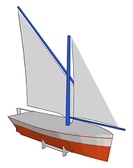 Image showing A sailboat toy vector or color illustration