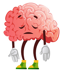 Image showing Brain is sad, illustration, vector on white background.