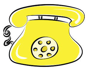 Image showing Yellow phone, vector or color illustration.