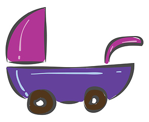 Image showing A colorful baby stroller vector or color illustration