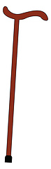 Image showing Image of cane - walking stick, vector or color illustration.