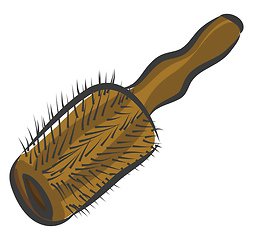 Image showing Brown round hair brush  vector illustration on white background