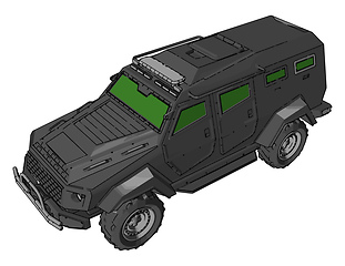 Image showing Military light utility vehicle vector or color illustration