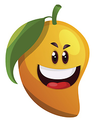 Image showing Smiling mango cartoon illustration vector on white background