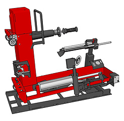 Image showing Vector illustration of  a red bore lathe white background