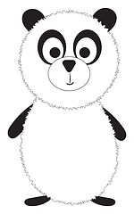 Image showing Black and white panda, vector or color illustration.